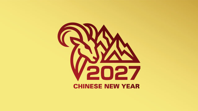year of the goat zodiac 2027 happy chinese new year lunar china modern logo vector design 18