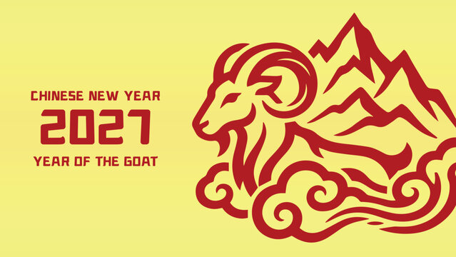 year of the goat zodiac 2027 happy chinese new year lunar china modern logo vector design 19