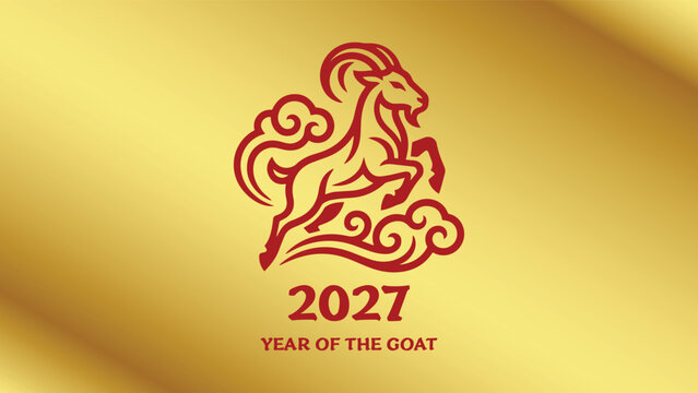 year of the goat zodiac 2027 happy chinese new year lunar china modern logo vector design 17
