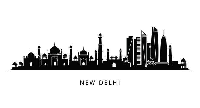 New Delhi Skyline Silhouette: Iconic Monuments & Modern Architecture
