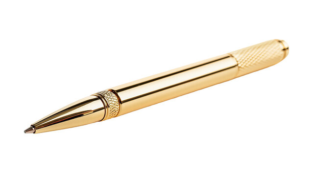 Luxury gold ballpoint pen with textured grip