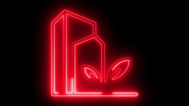 Glowing Red Neon New Year 2012 Sign on Black Background Bright Illuminated Holiday Celebration Illustration with Modern Light Design Concept
