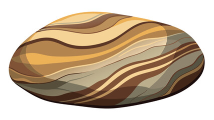 Natural smooth stone with earthy wavy brown and beige patterns material background isolated sedimentary formation abstract collection illustration decorative ornamental mineralogy © Joy Dev