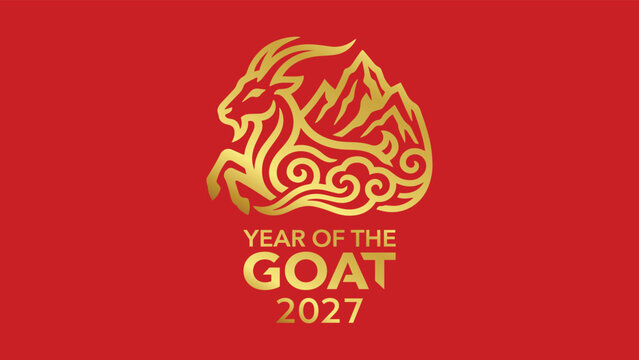 year of the goat zodiac 2027 happy chinese new year lunar china modern logo vector design 20