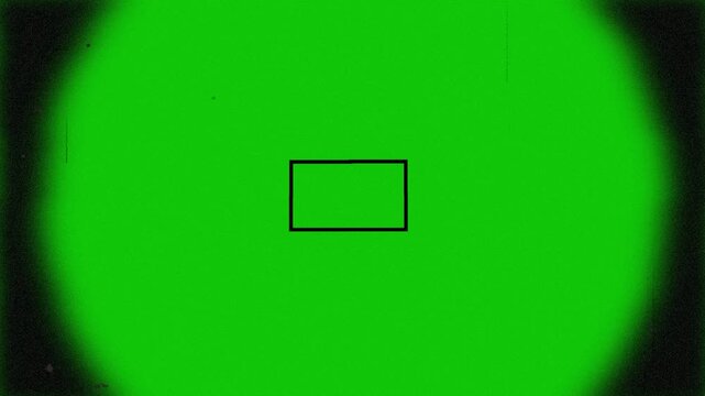 Green screen background features a centered black rectangular frame for video editing compositing.
