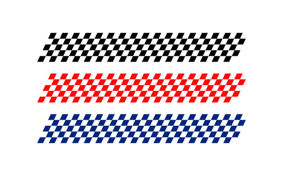 Black Red & blue checkered racing stripe pattern for speed, banner, divider and graphic design