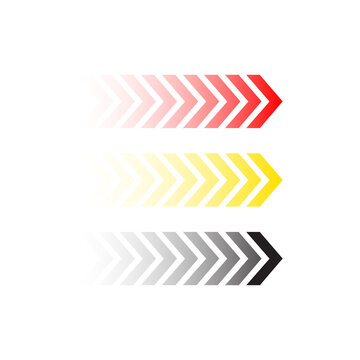 Gradient chevron arrow pattern. Abstract directional movement design. Modern forward indicator symbol on transparent background.