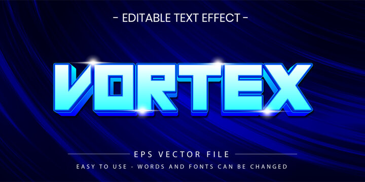 Vortex Futuristic Sci Fi Space Neon Text Effect Vector EPS