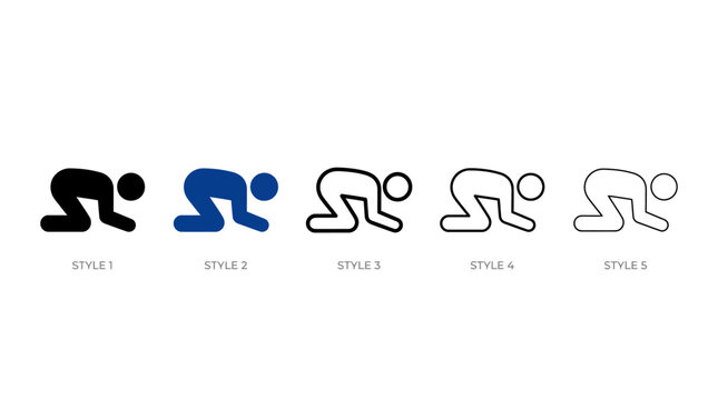 Human figures kneeling in sequence, gradient progression from solid to outline, symbolic transition, fading intensity, stylized icons representing devotion, humility.