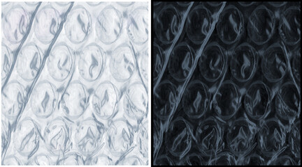Fototapeta premium Quilted fabric textures, gray and black backgrounds, embossed patterns, seamless designs