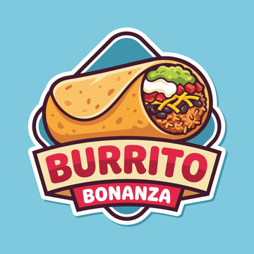 This colorful illustration of a burrito showcases vibrant ingredients wrapped in a tortilla, exuding deliciousness and inviting food lovers to indulge in culinary delights.