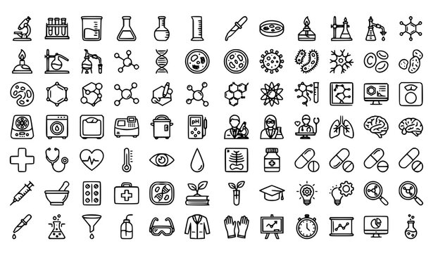 Medical and laboratory icons collection