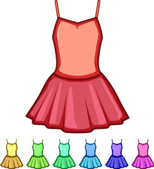costume ballerina dress cartoon. elegance grace, stage classical, pointe chiffon costume ballerina dress sign colorful illustration © PikePicture