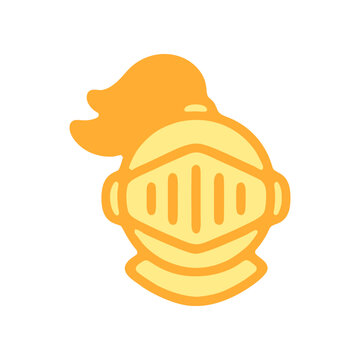 Stylized knight helmet emblem with plume