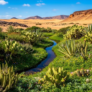 Serene river winding through lush green valley landscape.