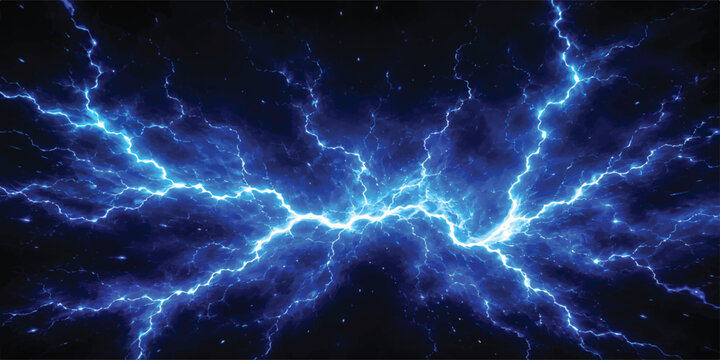Blue Lightning Storm Energy Background