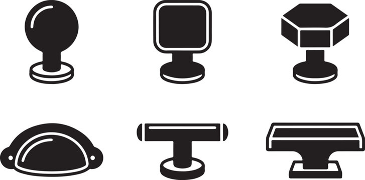Flat pack icons of different furniture legs and bases Vector