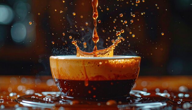 Dramatic Coffee Splash - A High-Speed Capture of Liquid Motion and Flavor.
