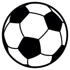 Black and white classic soccer ball icon isolated on white background © Shahzaib Studio