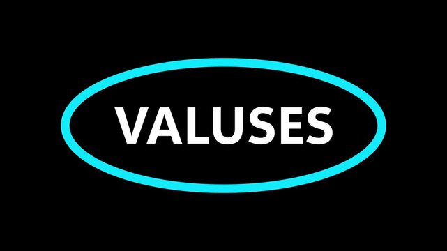 values concept with marker business ethics and core value illustration black background.