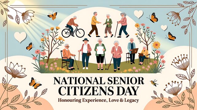 National senior citizens day celebration with active elderly