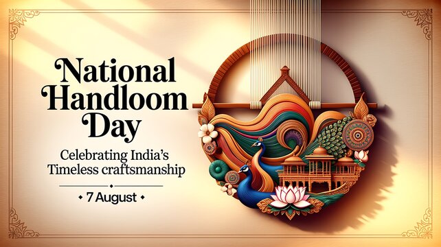 National handloom day celebration with traditional indian art