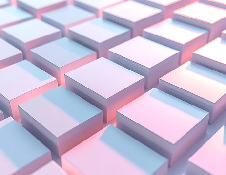 3D blocks pattern with pastel colors.