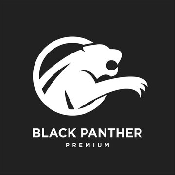 Dynamic Black Panther Logo Design with Abstract Circle for Premium Brand Identity