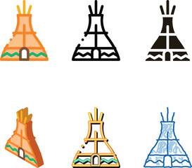 Wigwam Icon Vector. Outline styles Wigwam Sign. Isolated Contour Symbol © PikePicture