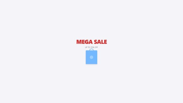 Mega sale order processing and shipping delivery animation