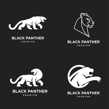 Black Panther Logo Designs Collection: Modern Minimalist Wild Big Cat Mascots for Branding, Sports, and Gaming