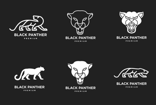 Black Panther Logo Designs Collection: Modern Minimalist Big Cat Symbols for Premium Branding, Sports, and Wild Animal Themes