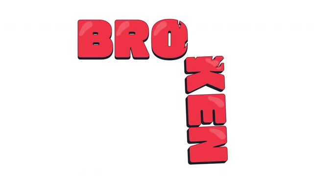 Broken internet reaction 2D animation. Fractured lettering. Unacceptably strong. Completely overpowered. Emotional damage. Unbalanced gameplay. Gen z word animated overlay. Cartoon motion graphic