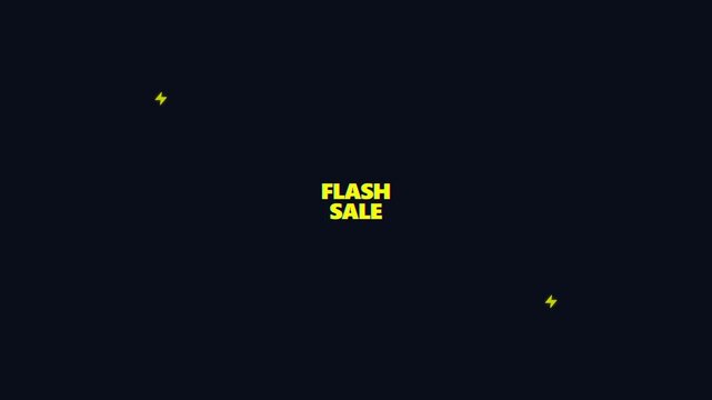 Flash sale promotion with fifty percent discount on black background