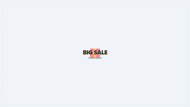 Animated big sale promotion with gift box on white background
