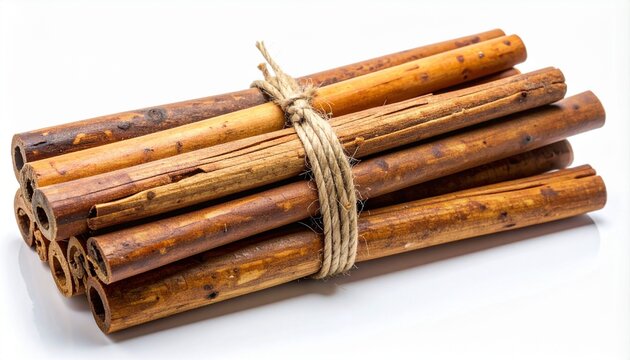 Bundle of smooth wooden sticks tied with natural twine