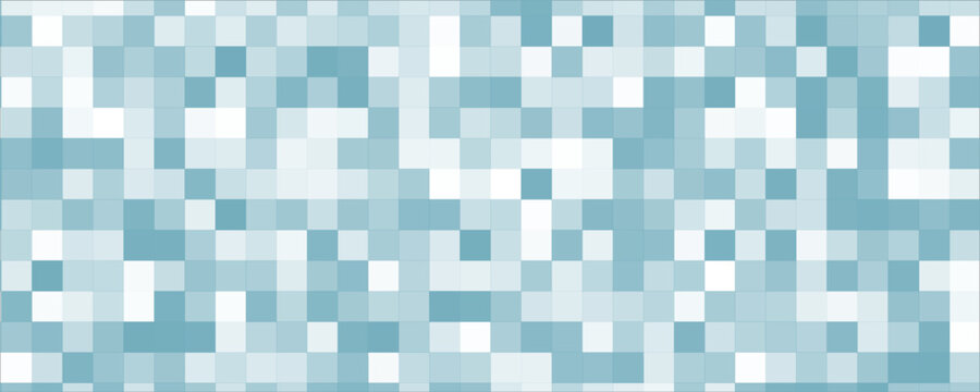 Blue mosaic tiles for bathroom, kitchen floor and pool with shadows and light. Background with pattern of square ceramic tile. Wall abstract texture. Top view. 3D Vector illustration
