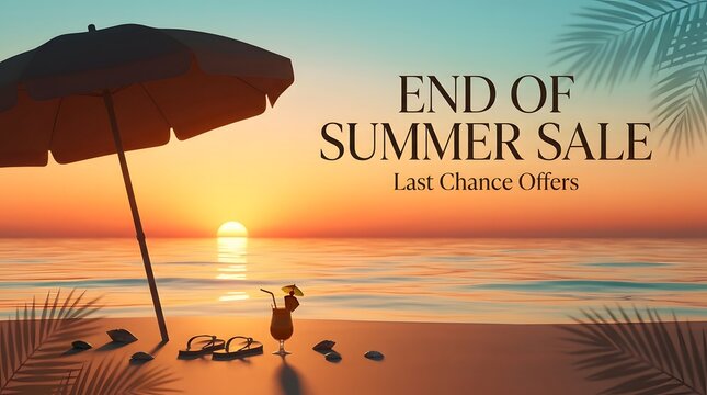 End of summer beach sale advertisement