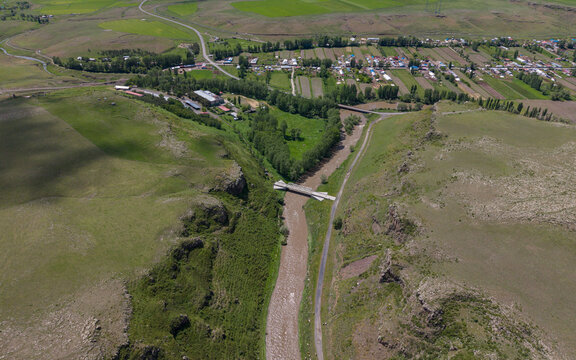 Akyaka Canyon Rock Formations and Natural Landscape in Akyaka Kars Turkey Eastern Anatolia Drone View