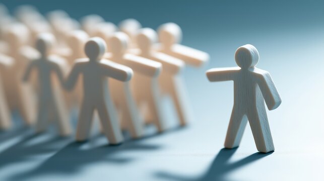 People pointing in the same direction while one confused individual looks the other way