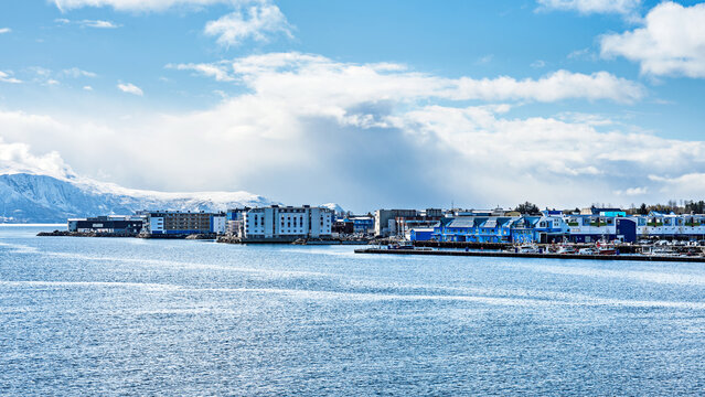 Sortland in Norway is known as the "Blue City", the buildings are painted in shades of blue and feature one or two lines of poetry