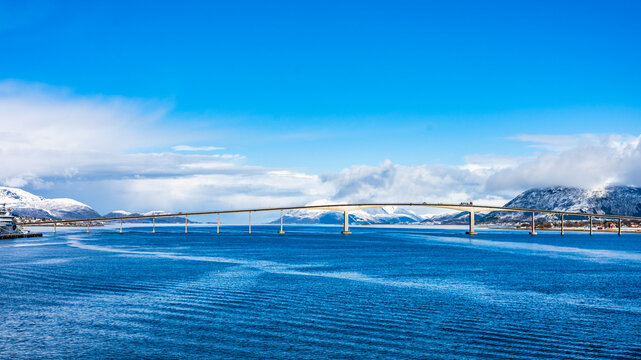Bridge of the small norwegian town Sortland (Sortlandsbrua)