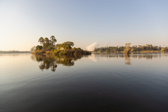 sunrise on the Zambezi River, Zambia, Africa