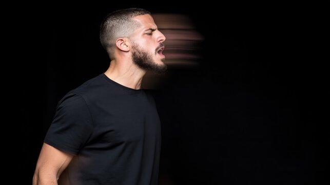 A shouting man: psychosis. Tantrum