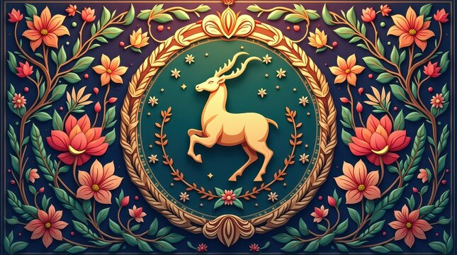 Colorful illustration of the Capricorn zodiac sign in Bulgaria