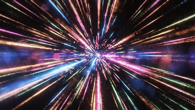 A dynamic burst of colorful fireworks radiating energy and vibrance.