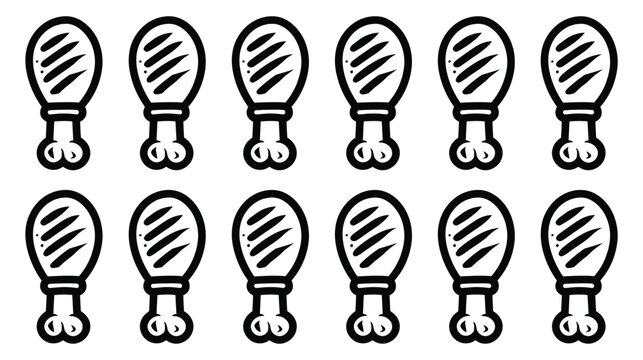 Chicken icon drawing monochrome culinary poultry pattern