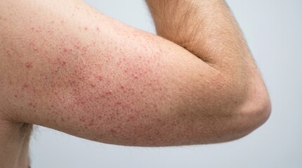 Fototapeta premium Close up of male arm with keratosis pilaris skin condition chicken skin
