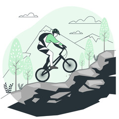 Obraz premium Extreme Mountain Biking Challenge Illustration