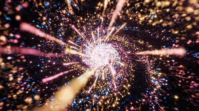 A vibrant spiral galaxy showcasing colorful stars and cosmic energy.